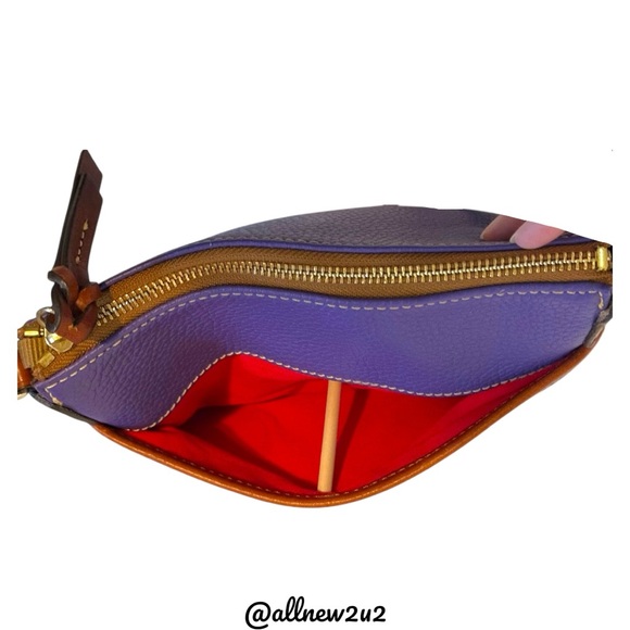 Dooney & Bourke Pebble Grain Plum Violet Leather Crossbody Bag - Picture 6 of 12